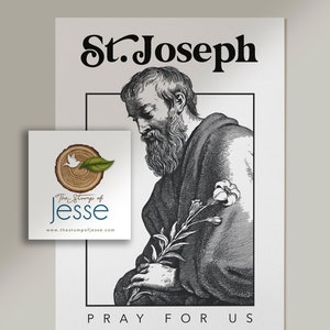 San José, ruega por nosotros / Impresión digital / Decoración católica / Regalo de confirmación / Año de San José