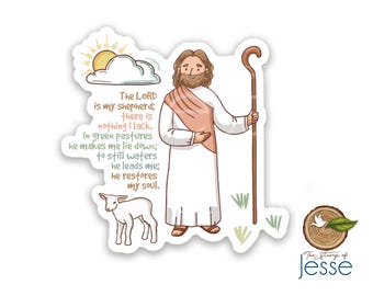 The Good Shepherd Waterproof Sticker | Catholic Sticker | Catholic gift | El Buen Pastor | Psalm 23