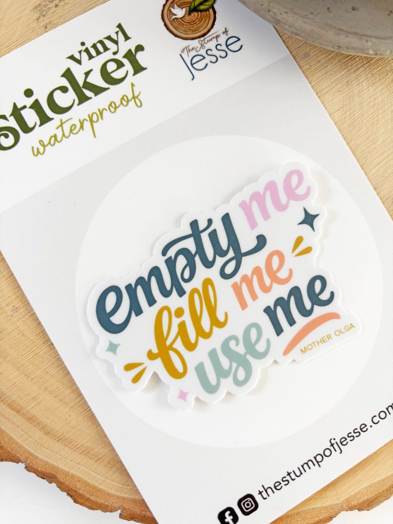 Empty Me Sticker Empty me, fill me, use me| prayer sticker | Mother Olga prayer - Etsy ...