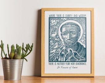 St. Francis of Assisi Digital download | catholic decor | catholic gift | confirmation | communion | gift | saint | quote | printable