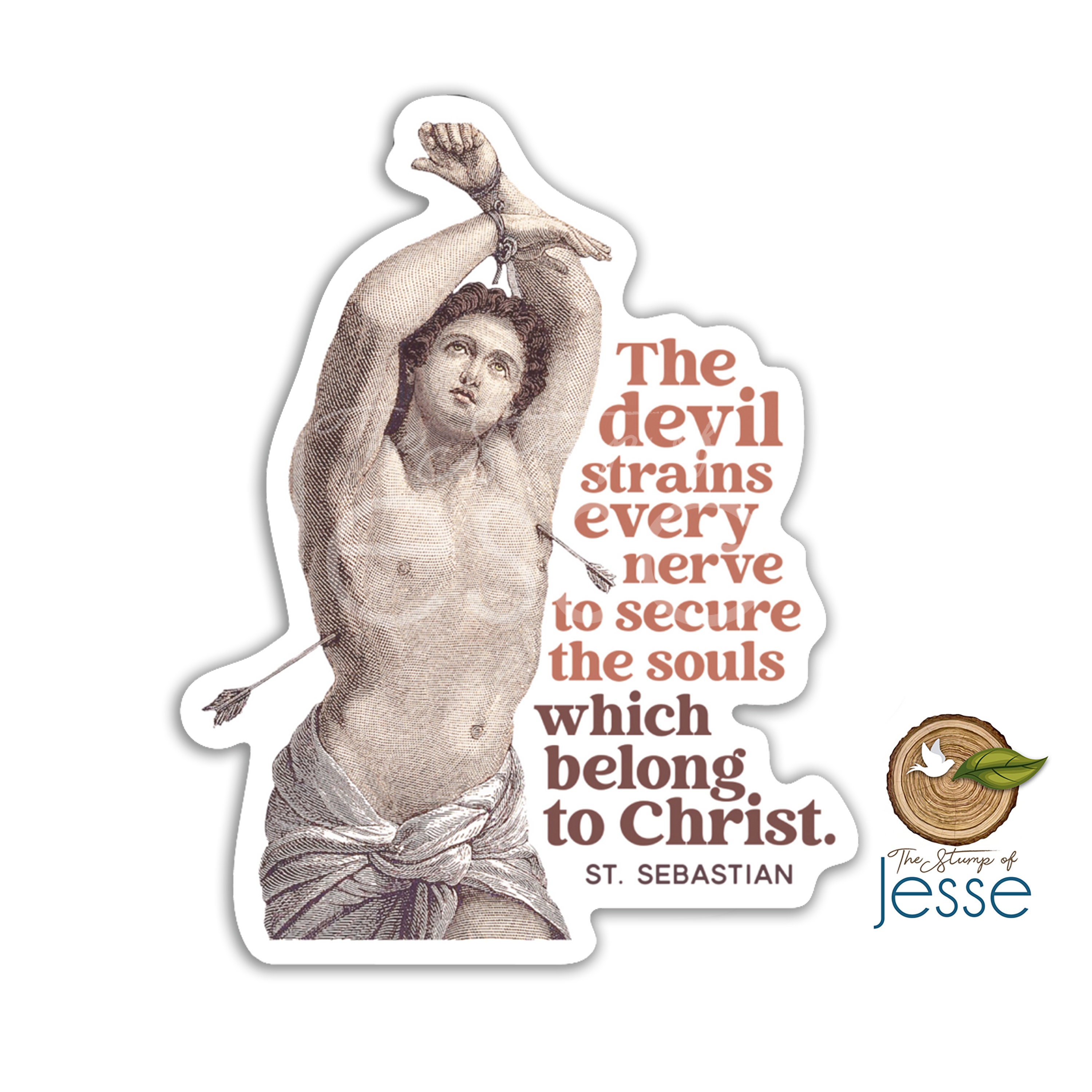 St. Sebastian Waterproof Sticker | Patron Saint | Catholic sticker | Catholic gift | Confirmation