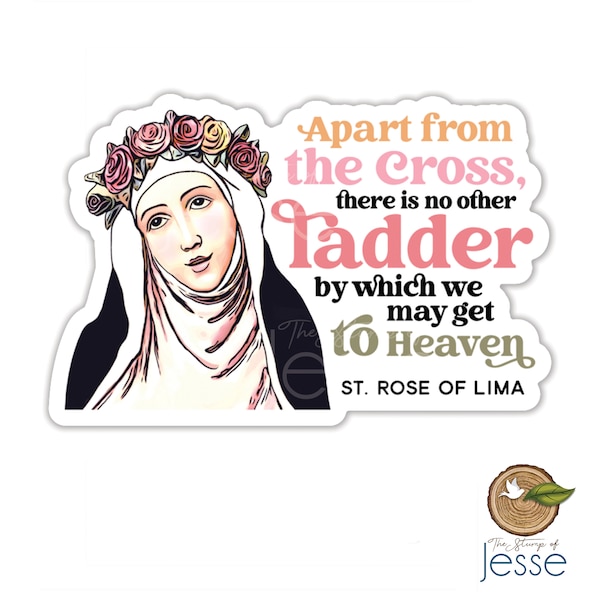 St. Rose of Lima Waterproof Sticker | Catholic Gift | Patron Saint | Confirmation | First Communion