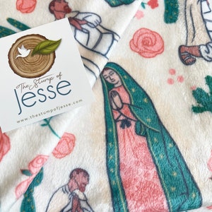 Our Lady of Guadalupe and St. Juan Diego Minky Blanket | Catholic Blanket | Catholic gift for baby girl | Baptism
