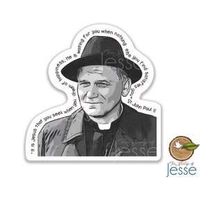St. John Paul II Waterproof Sticker | Catholic| Decor| Confirmation| Communion | Catholic gift