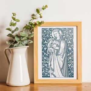 Impression numérique de Marie et Jésus | déco catholique | télécharger | imprimable | cadeau | première communion | Bienheureuse Vierge Marie | Enfant Jésus