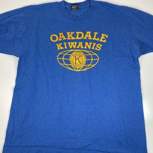 Vintage 1980’s Basketball Tournament T-shirt Blue Size XL Oakdale Kiwanis