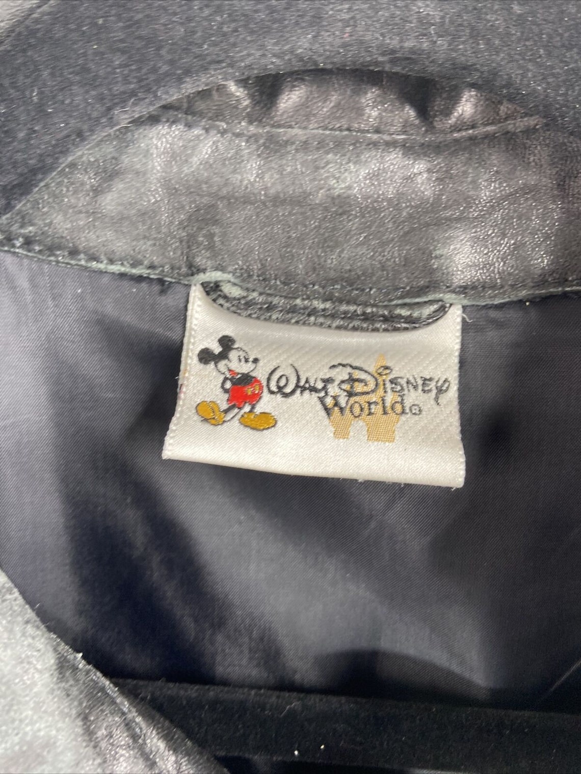 Vintage Walt Disney World Mens Black Leather Jacket Mickey - Etsy Hong Kong