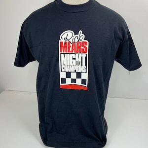 Vintage Rick Mears Night Of Champions Black T-shirt Size XL NHRA Vs. Indy Car Racing