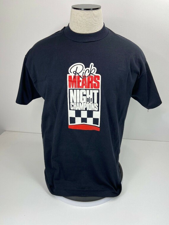 Vintage Rick Mears Night Of Champions Black T-shi… - image 1