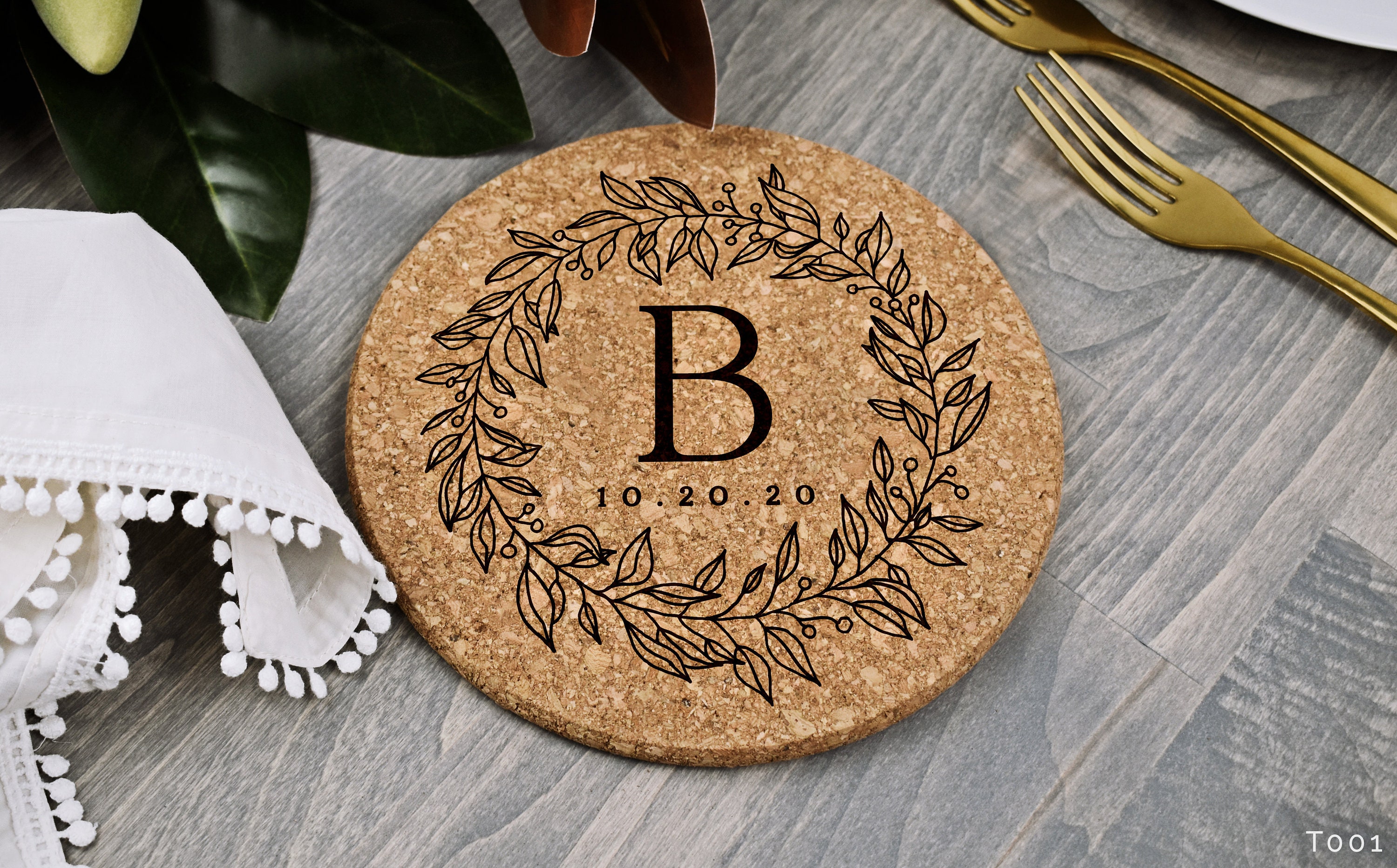 Personalized Cork Hot Pad Trivets for Hot Dishes Etsy