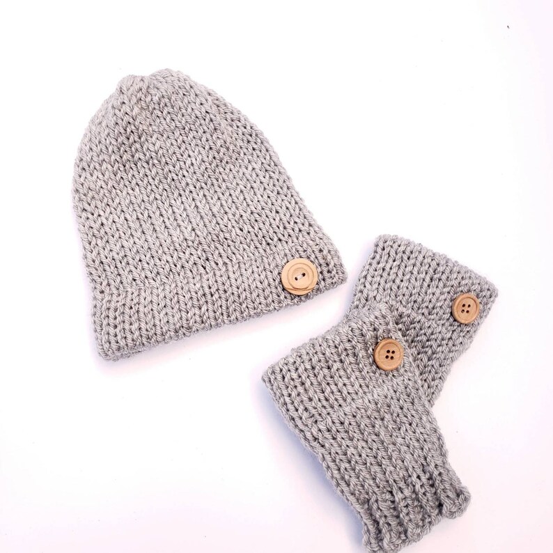 grey knitted baby hat