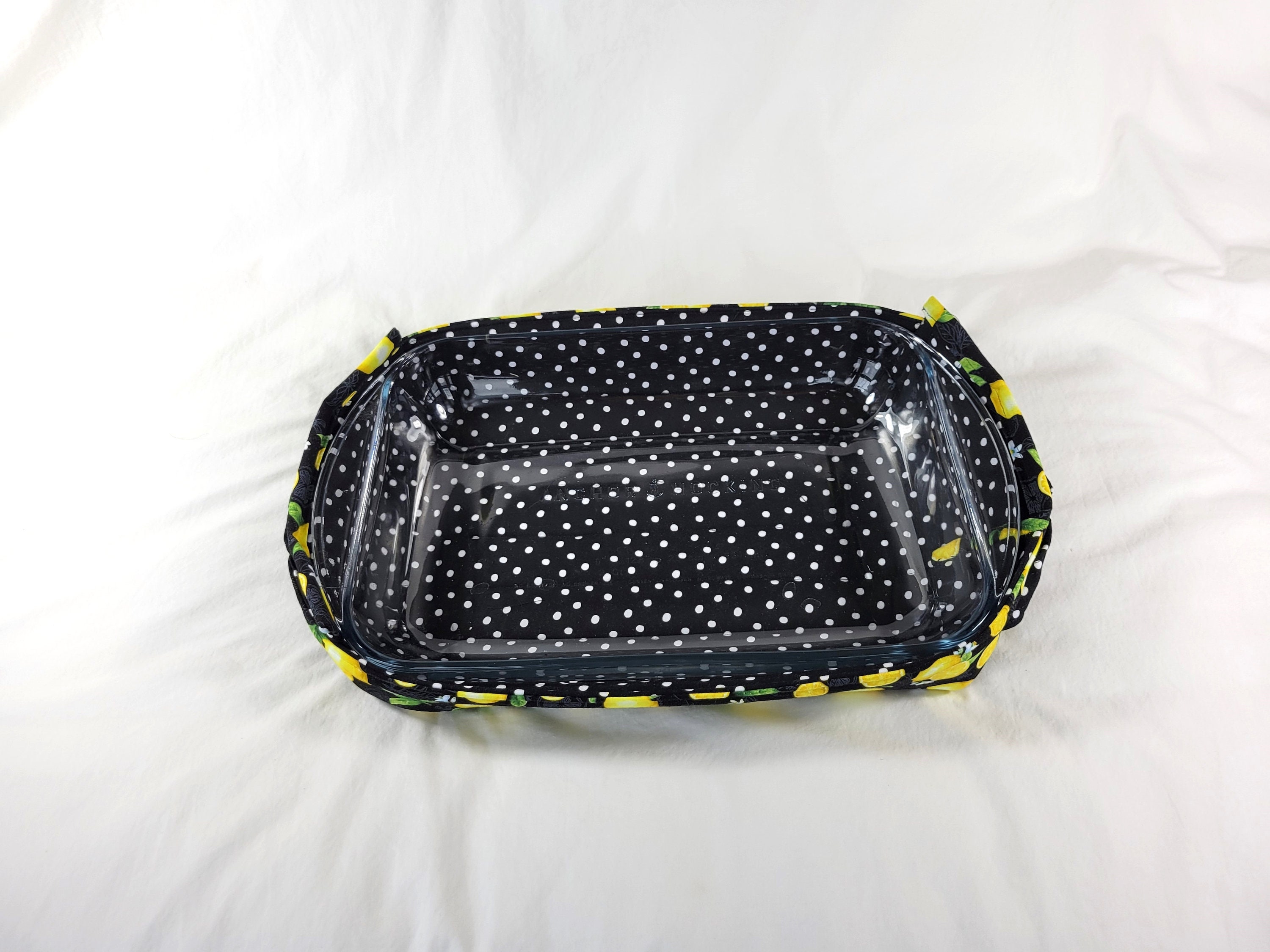 Lemons and Polka Dot Hot Dish Holder Quilted and Insulated Etsy