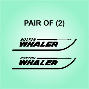 BOSTON WHALER Boat Logo Decal Pair of (2).  Free Shipping.