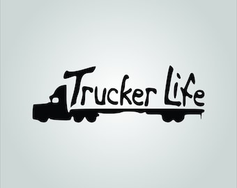 Trucker Life logo Decal.  Free Shipping.