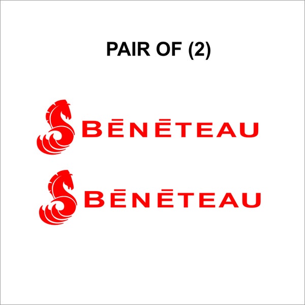 BENETEAU boat logo Decal Pair of (2).  Free Shipping.