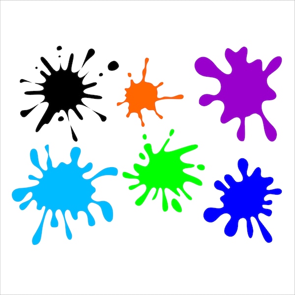 Paint Splats SVG cut file, Silhouette, Cricut, SVG DIGITAL File Clipart, Vector dxf, jpg, png, eps, svg