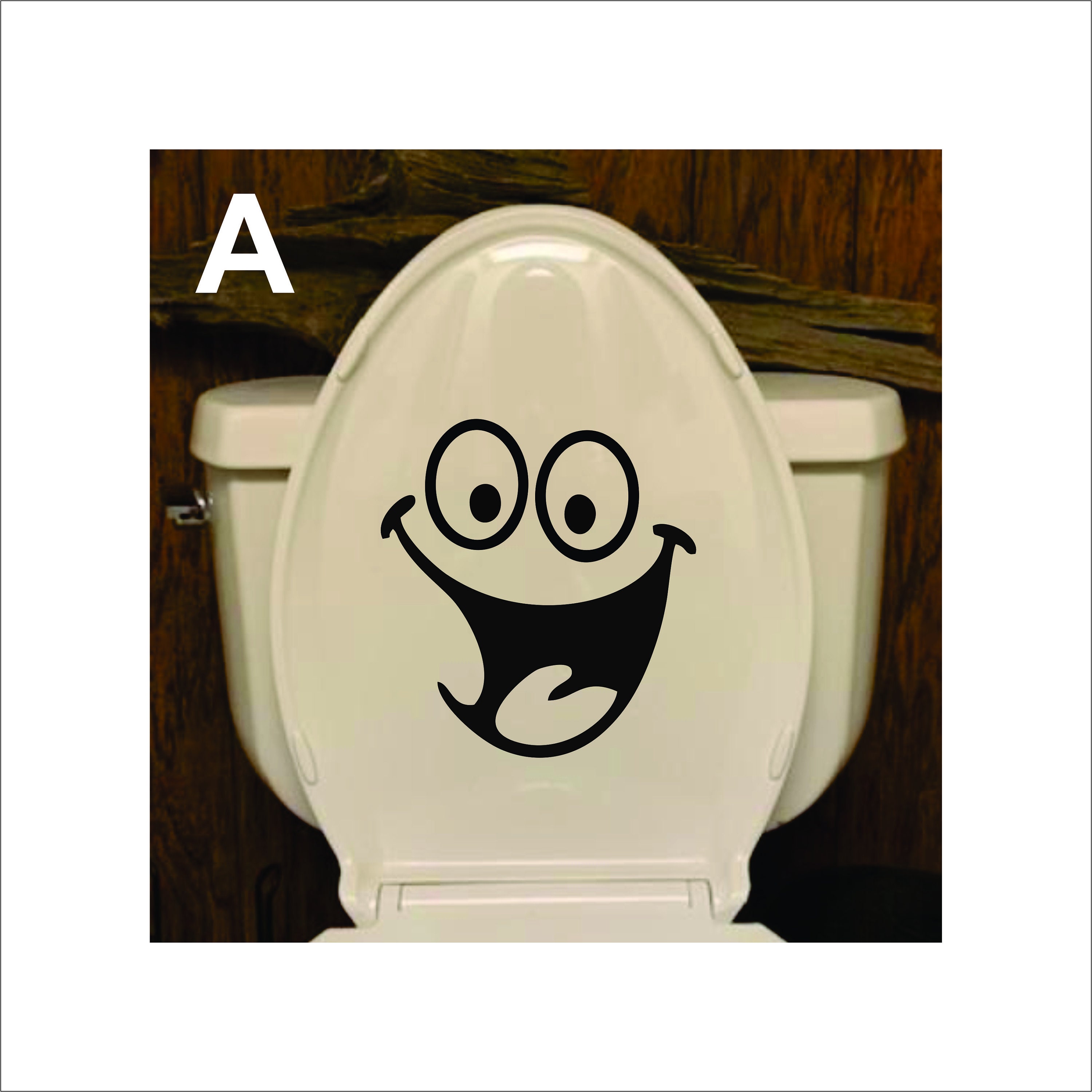 thumbnail image 2 of Funny Toilet Face Stickers - Vinyl Lid Decals For Bathroom Seat Decor (Personalize) 2 of 6