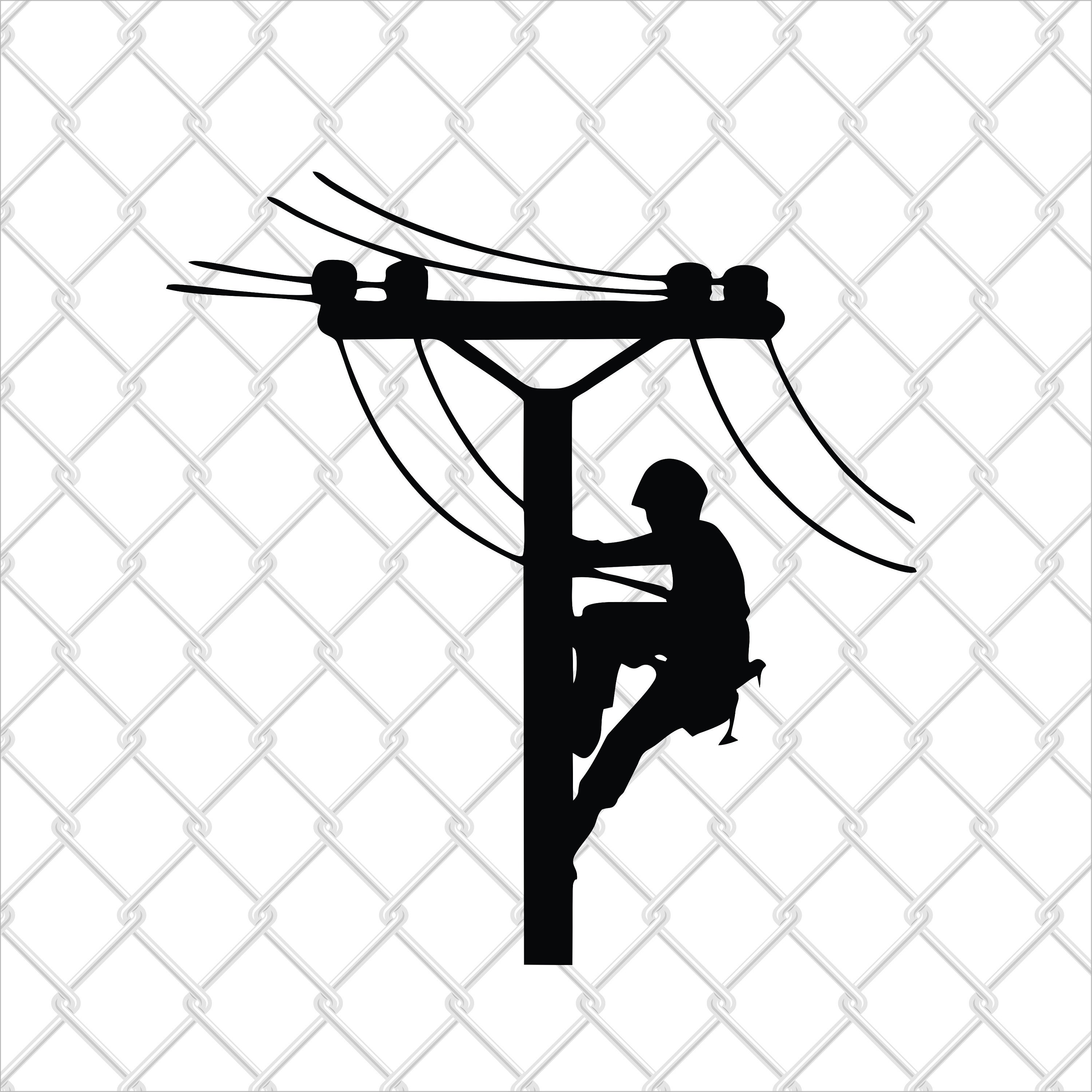 Lineman Cricut Silhouette Clipart Power Decal Svg Vector Tattoo ...