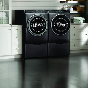 Wash ~ Dry ~ Laundry ~ Washer & Dryer (set) Decals.  FREE SHIPPING.