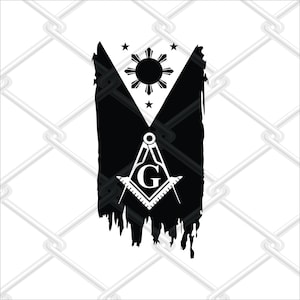Phillipine Masonic Tattered Flag SVG cut file, Silhouette, Cricut, SVG DIGITAL File Quote Saying Clipart, Vector dxf, jpg, png, eps, svg
