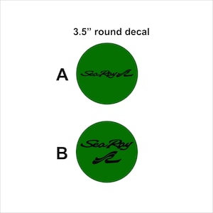 SEA RAY boat logo small ROUND Decal.  Free Shipping.