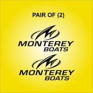 MONTEREY boat logo Reproduced Decal Pair of (2).  Free Shipping.