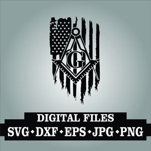 Masonic Tattered Flag SVG cut file, Silhouette, Cricut, SVG DIGITAL File Quote Saying Clipart, Vector dxf, jpg, png, eps, svg