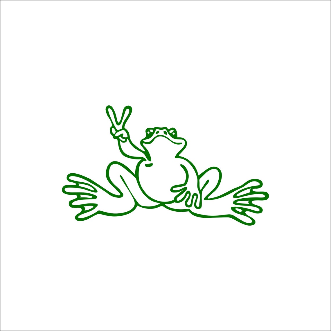FUN PEACE FROG Decal Free Shipping Etsy fun-peace-frog-decal-free-shipping-etsy