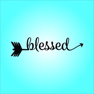 BLESSED with Arrow Decal.  Free Shipping.
