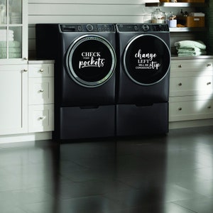 Check Your Pockets ~ Laundry ~ Washer & Dryer (set) Decals.  FREE SHIPPING.