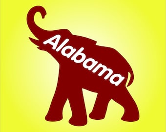 ALABAMA ELEPHANT Decal.  Free Shipping.