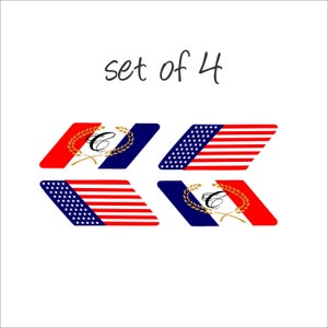 Reproduced Flag Boat metal plaque replacement Decals ONLY.  Free Shipping.