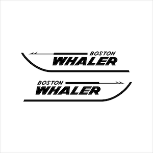 BOSTON WHALER Boat Logo REVERSED Decal Pair of (2).  Free Shipping.