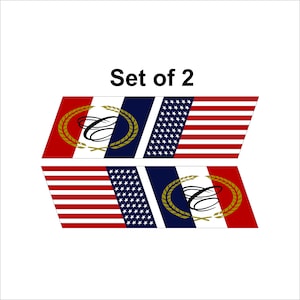 Reproduced Flags Set of 2 Boat replacement Decals ONLY.  Free Shipping.