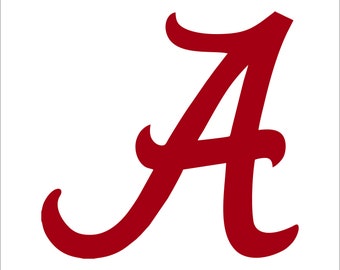 ALABAMA A Decal.  Free Shipping.