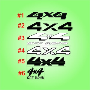 4 x 4 OFF ROAD TRUCK Vinyl Decal. Set of 2.   free shipping