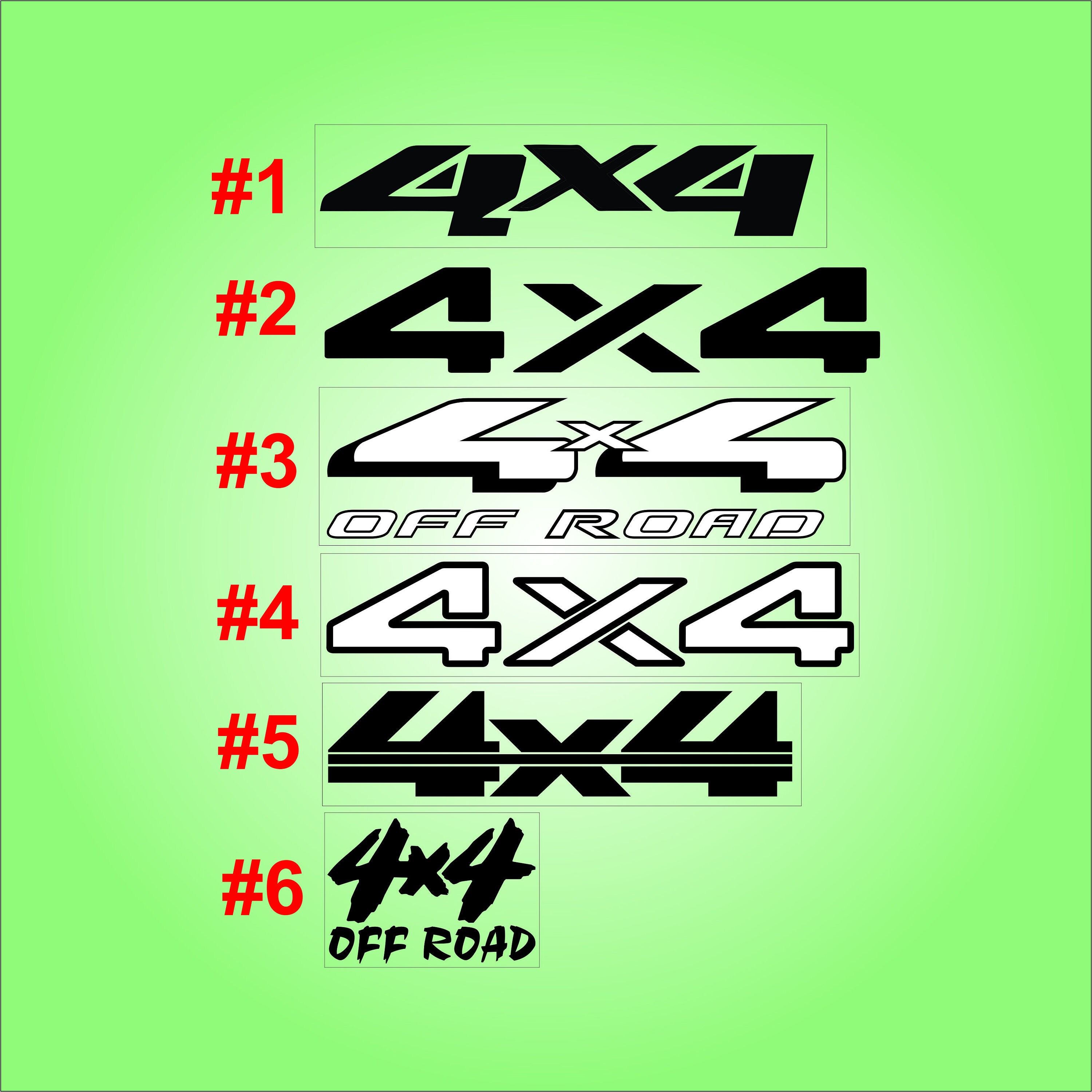 4x4 Decal For Truck SUV ATV Side By Side Vinyl Decal Sticker 2 Pcs - Foto 4