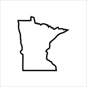 MINNESOTA state Outline Decal.  Free Shipping.