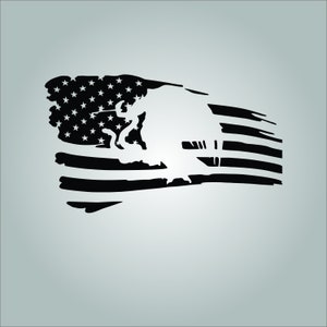AMERICAN Mexican FLAG ~ TATTERED Decal.  Free Shipping.