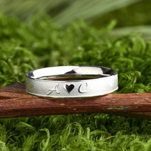 Bague initiale en argent sterling 925, Bague initiale personnalisée, Bague à pouce simple, Bague personnalisée
