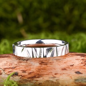 Anello da uomo in argento sterling con onda - Anello a fascia fatto a mano