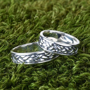 Men silver rustic ring, 925 sterling silver ring, Vintage style band, Simple wedding band