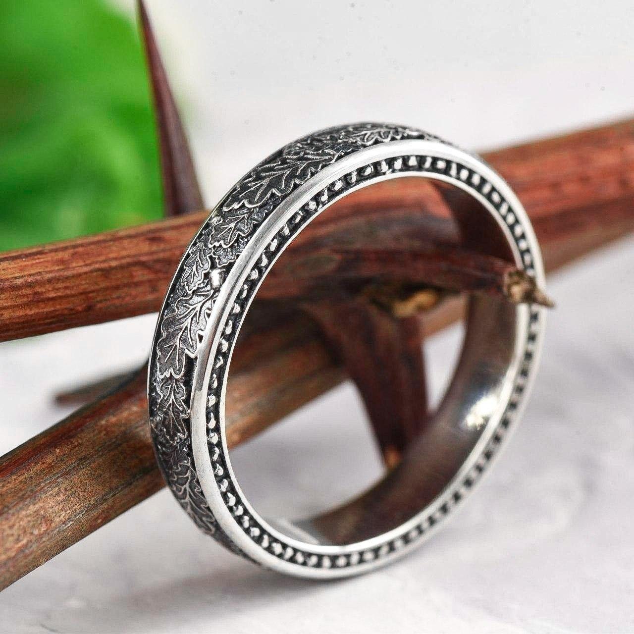 Oak leaf ring, unique nature ring, Nature wedding band