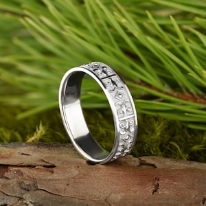 Unique mens wedding band, Celtic ring men in Sterling silver, Promise ring for him, Edwardian silver ring, Christmas gift for him