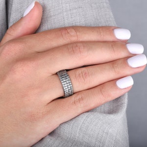 Braided ring sterling silver Womens or Mens wedding ring vintage inspired, rustic wedding band mens silver ring, fathers day gift