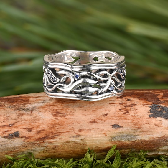 Vintage style wedding ring 925 Sterling silver gemstone ring Etsy