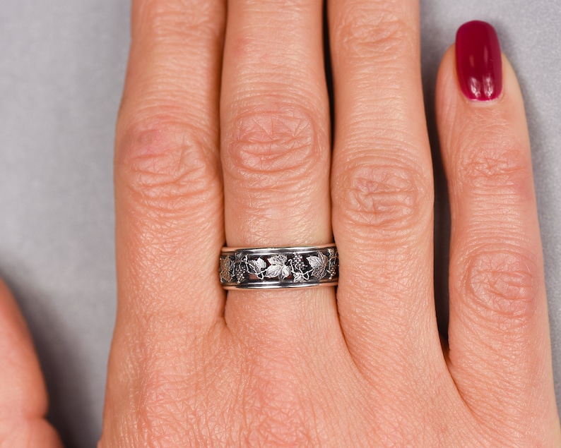 Silver Leaf Ring Leaf and Vine Nature Ring Leaf Wedding Etsy