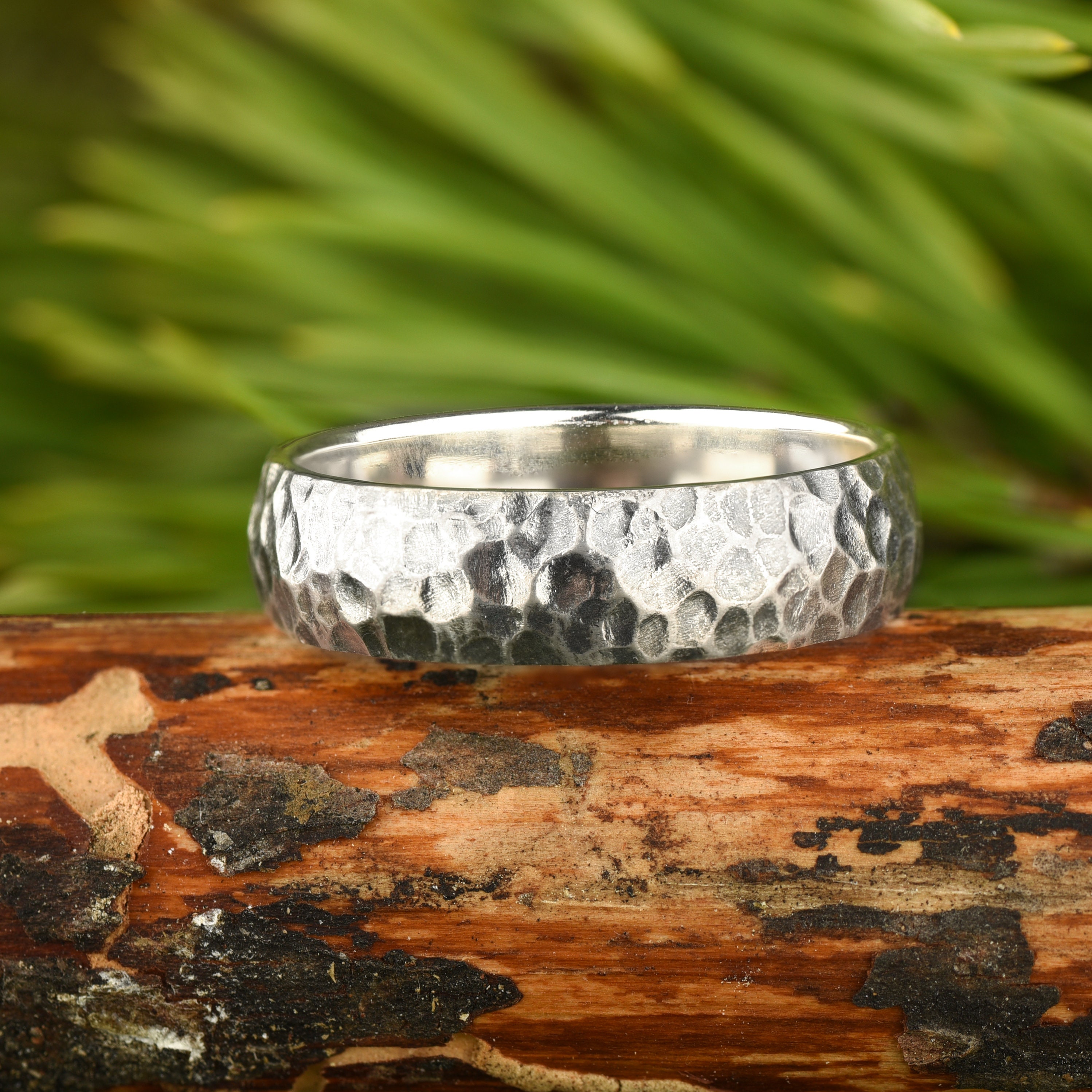 Unique Design Sterling Silver Nature Rustic Rock Pattern