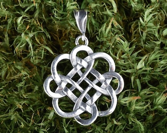 Sterling Silver Celtic Knot Necklace: Norse Pagan Jewelry