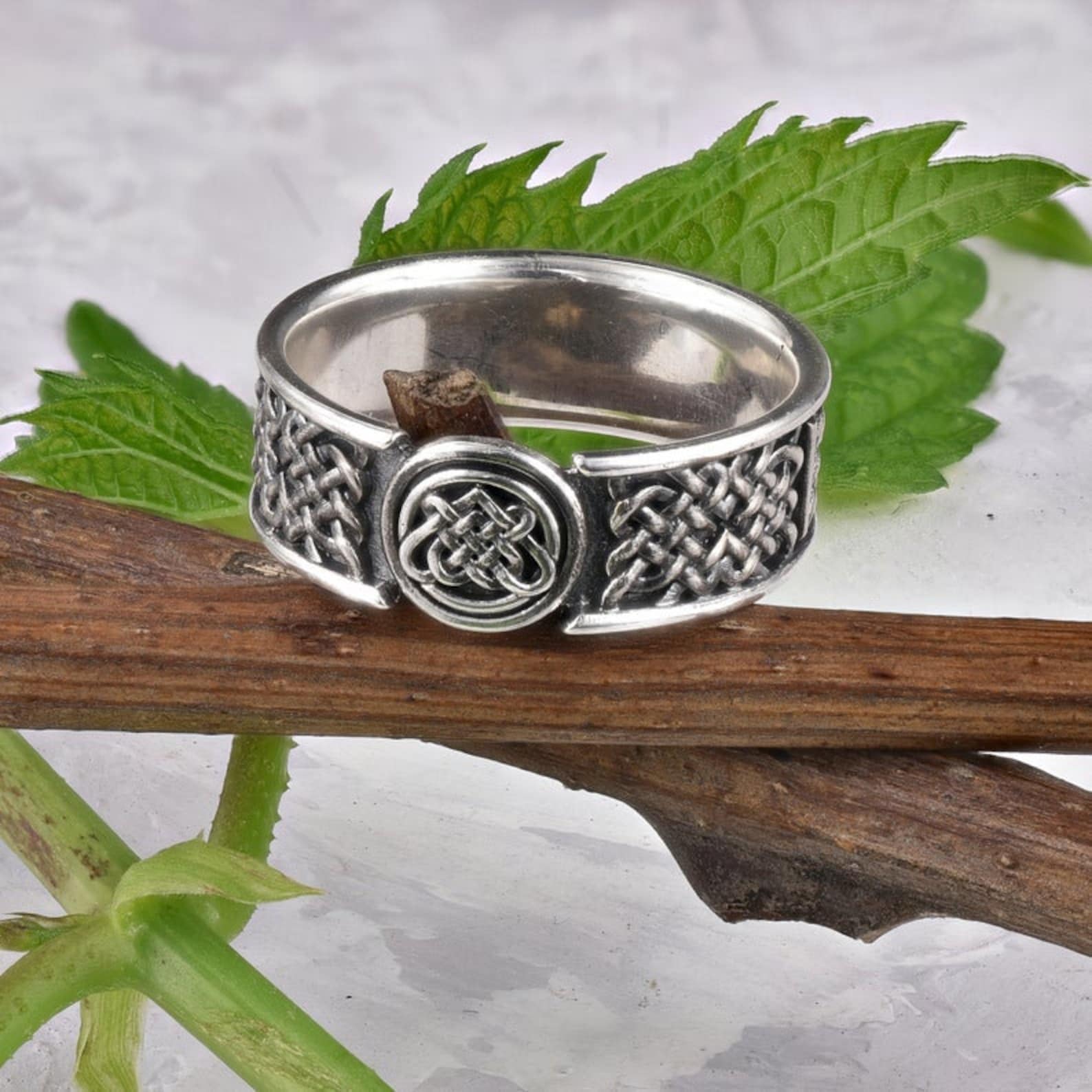 Womens Celtic Braided Ring Viking Ring Silver Wide Silver Etsy
